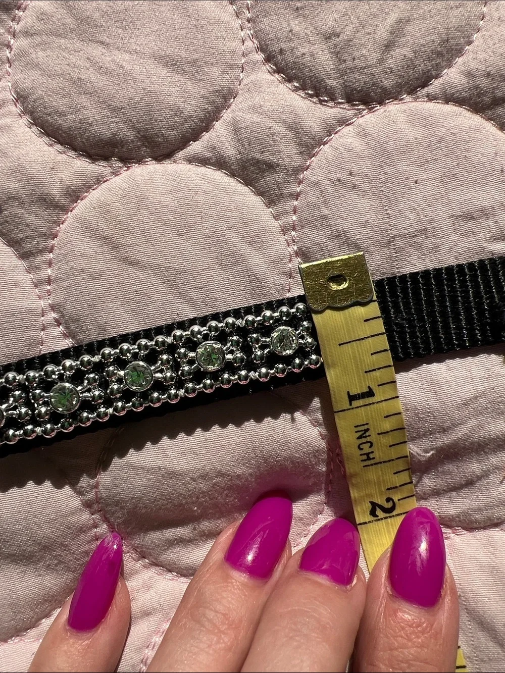 Embellished Black Crystal Dog Collar
